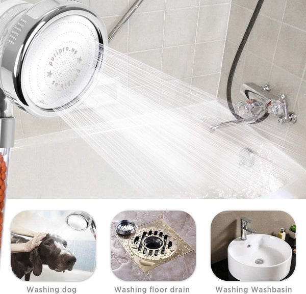 Shower Filter Head Water Filtration System Help Reduces hair loss. Three Functions Rainfall Jet And Massage, Negative Ionic Ion Flow Filter Handheld Shower head